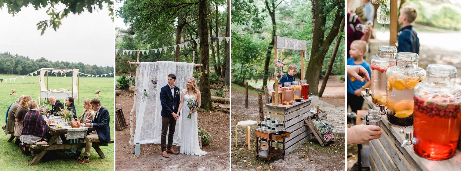 Trouwen in het bos thema bruiloft